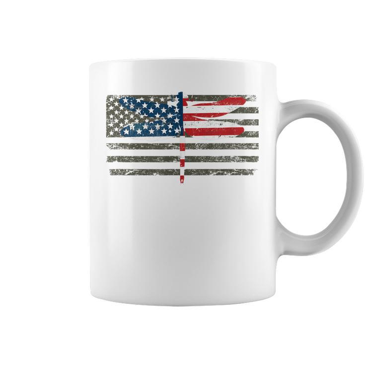 4Th Of July Dragonfly  Patriotic Us American Flag  Coffee Mug