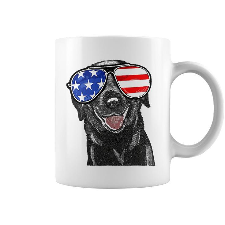 4Th Of July Funny Black Lab Dog American Love Coffee Mug