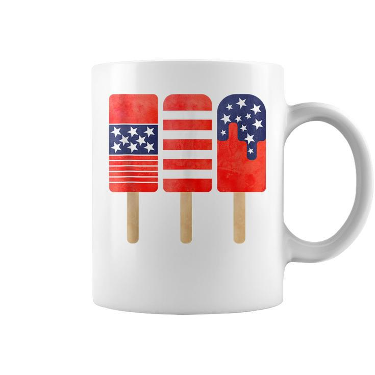 4Th Of July Popsicles Usa Flag Independence Day Patriotic  Coffee Mug