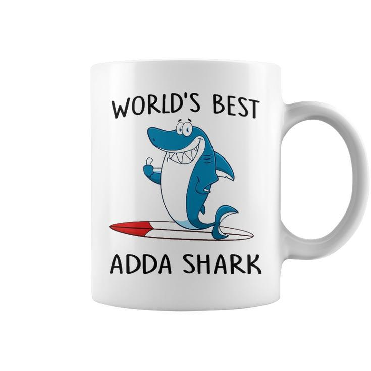 Adda Grandpa Gift   Worlds Best Adda Shark Coffee Mug