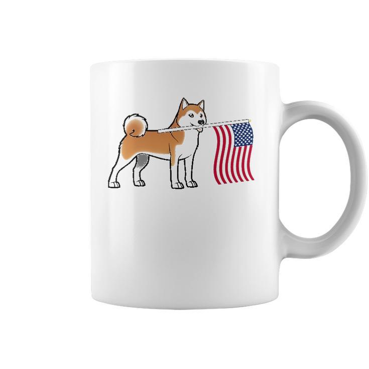 Akita Inu Holding American Flag Akita Inu Owner Akita Inu Coffee Mug |  Mazezy DE