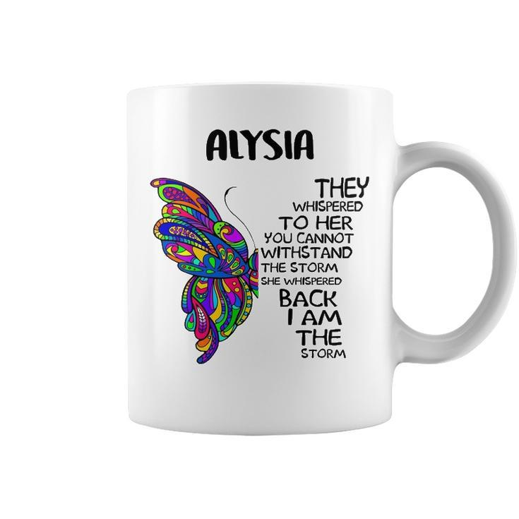 Alysia Name Gift   Alysia I Am The Storm Coffee Mug