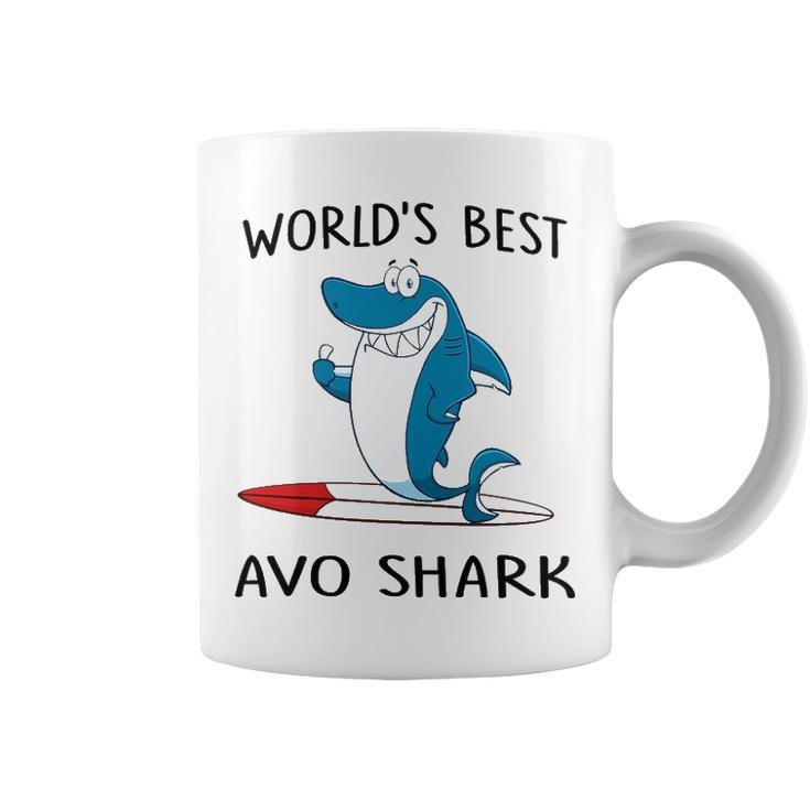 Avo Grandpa Gift   Worlds Best Avo Shark Coffee Mug