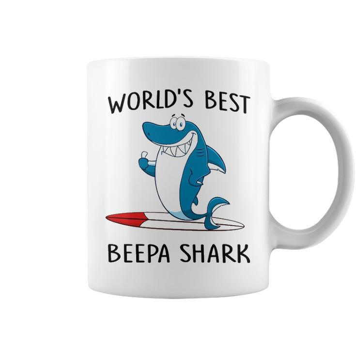 Beepa Grandpa Gift   Worlds Best Beepa Shark Coffee Mug
