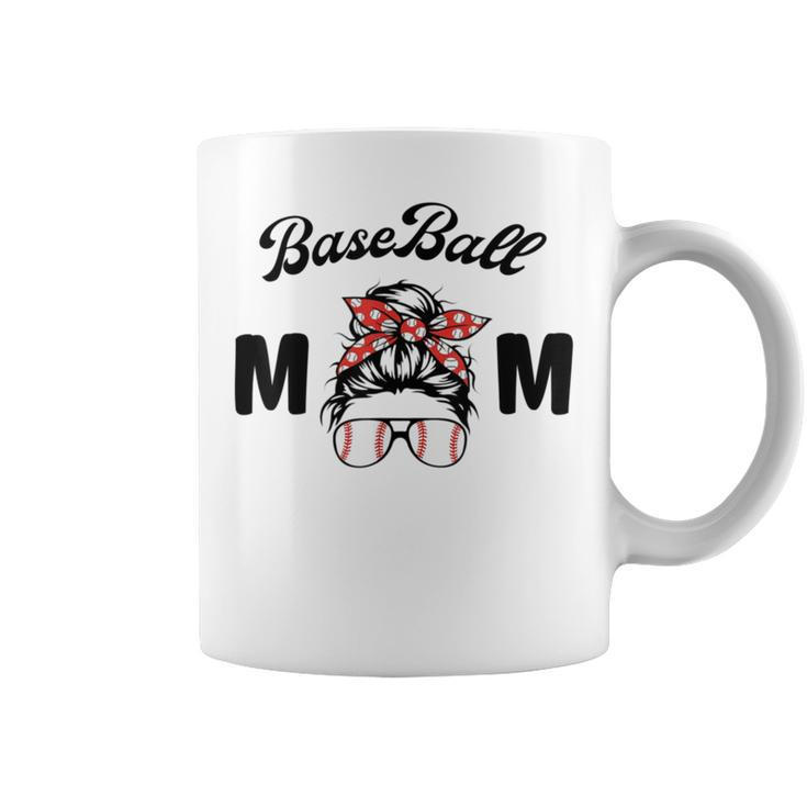 Bleached Baseball Mom Messy Bun Player Mom Mothers Day Coffee Mug