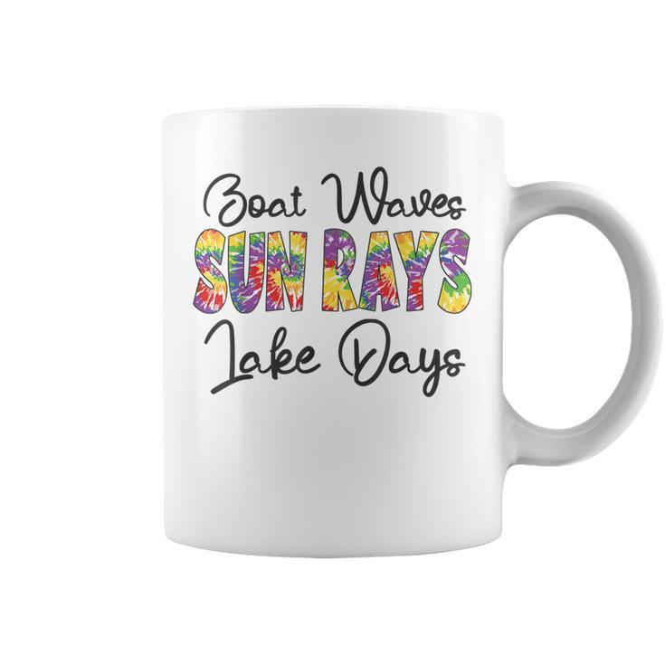 Boat Waves Sun Rays Lake Days Tie Dye Summer Funny Girl Kid  Coffee Mug