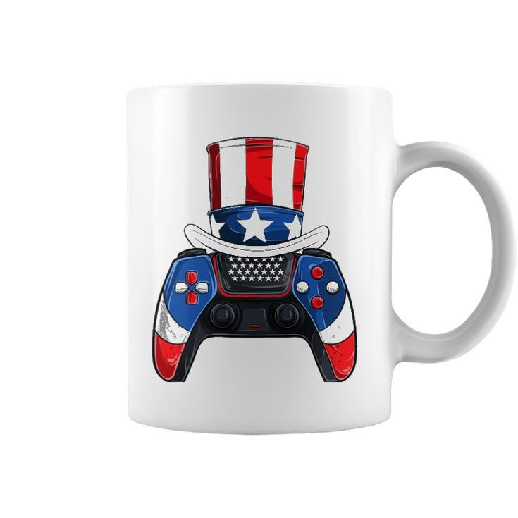 Boy Fourth Of July S American Flag Video Games Kids Coffee Mug