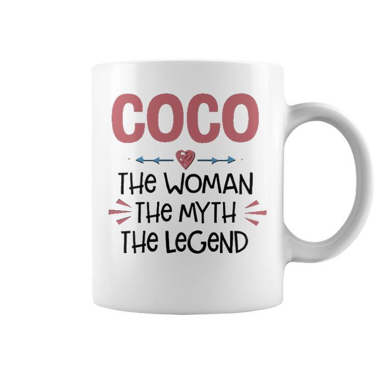Coco Grandma Gift   Coco The Woman The Myth The Legend Coffee Mug