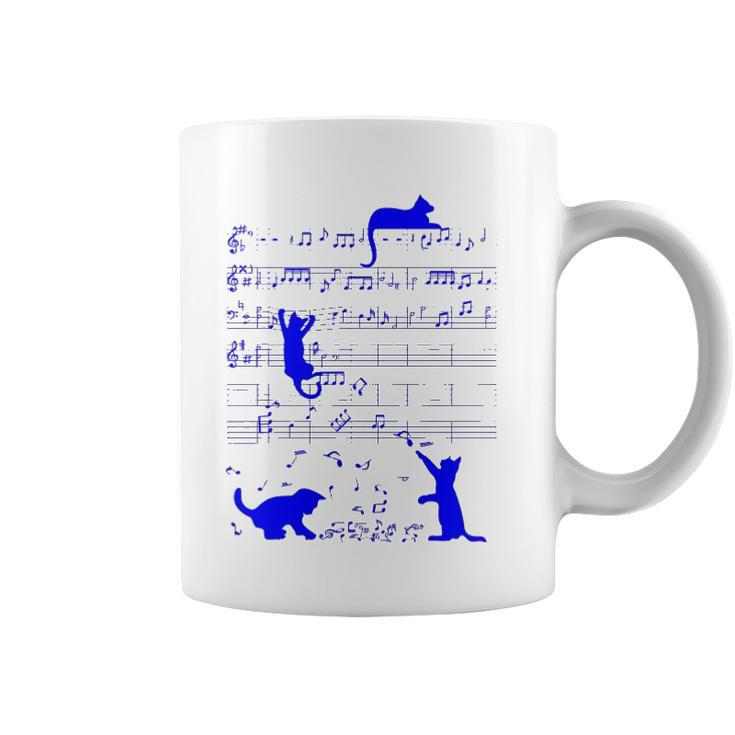 Cute Cats Kitty Music Notes Musician Art Coffee Mug