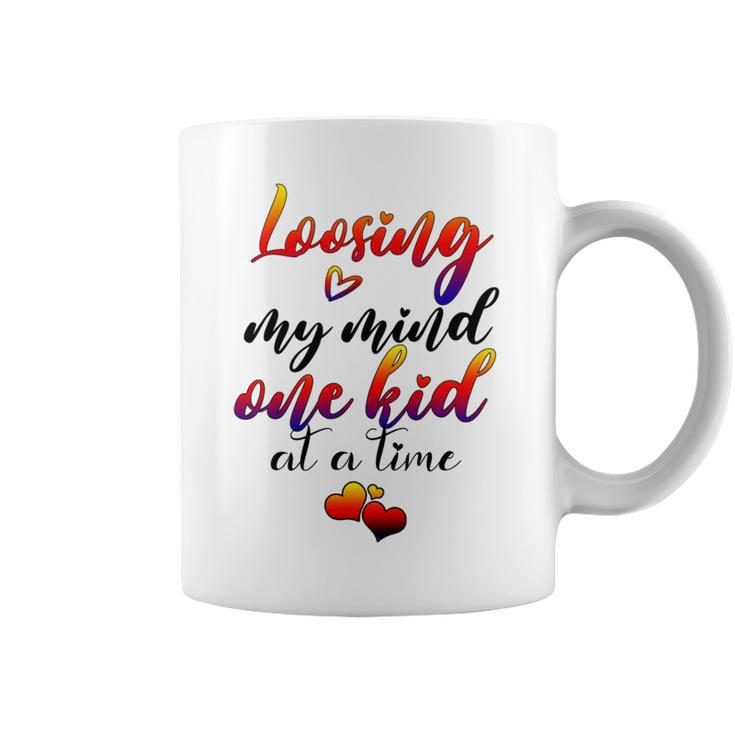 Cute Mom Loosing My Mind One Kid At A Time Mothers Day Gif Coffee Mug