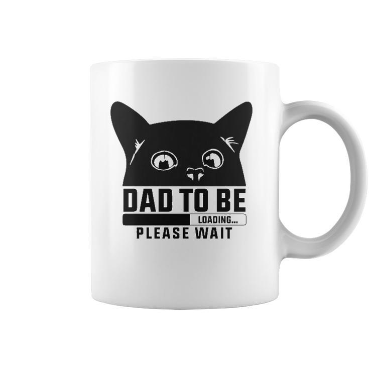 Dad To Be Loading Please Wait Funny New Fathers Announcement Cat Themed Coffee Mug