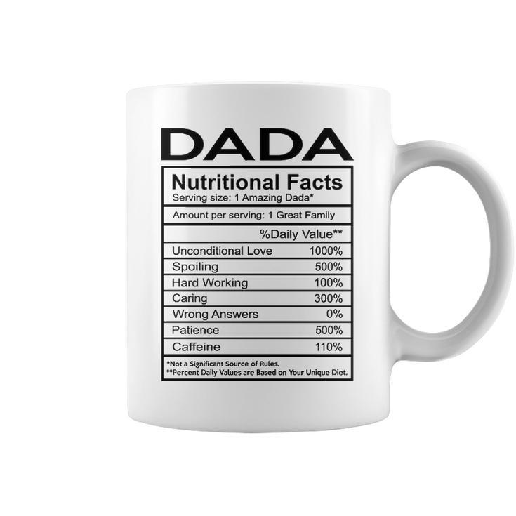 Dada Grandpa Gift   Dada Nutritional Facts Coffee Mug
