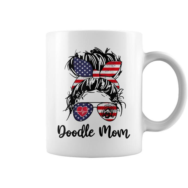 Doodle Mom Happy 4Th Of July American Flag Day  Coffee Mug