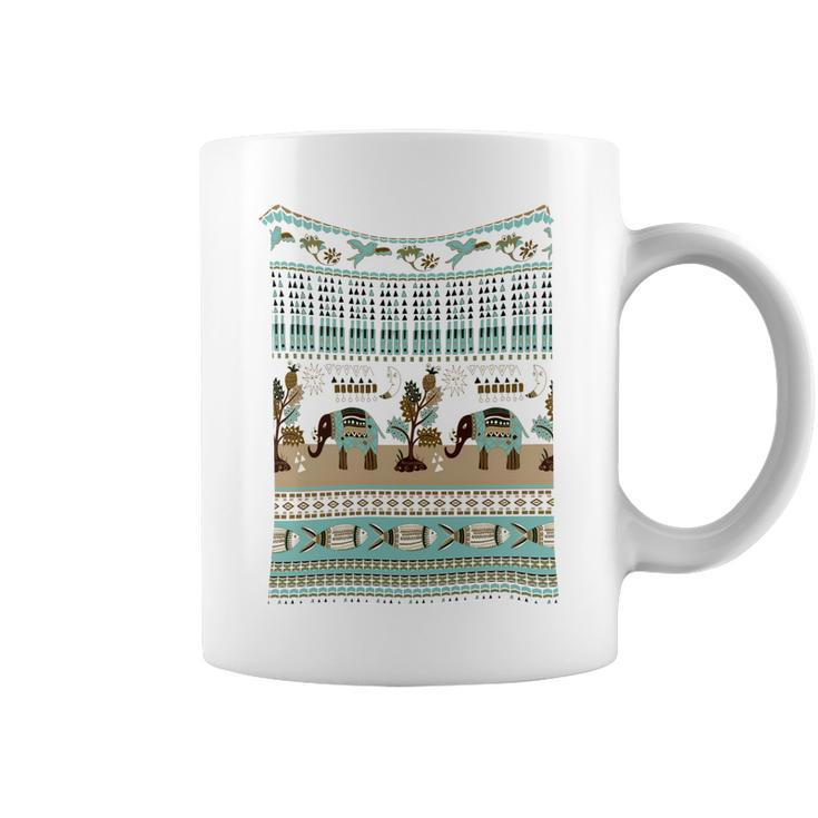 Elephant - Floral And Animal Seamless Pattern Coffee Mug