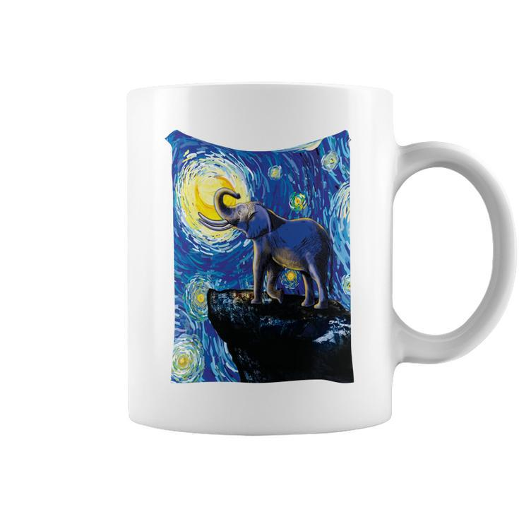 Elephant - Moon Night Sky Coffee Mug