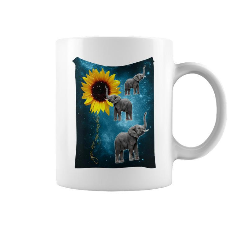 Elephant - Sunflower You Are My Sunshine Coffee Mug