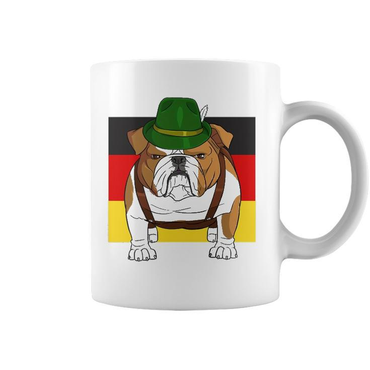 English Bulldog Oktoberfest Lederhosen Alpine Hat Prost Coffee Mug