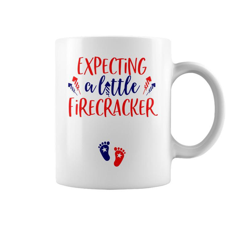 Expecting A Little Firecracker New Mom 4Th Of July Pregnancy  Coffee Mug