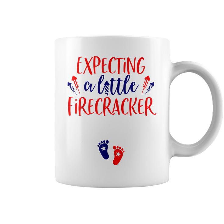 Expecting A Little Firecracker New Mom 4Th Of July Pregnancy Coffee Mug