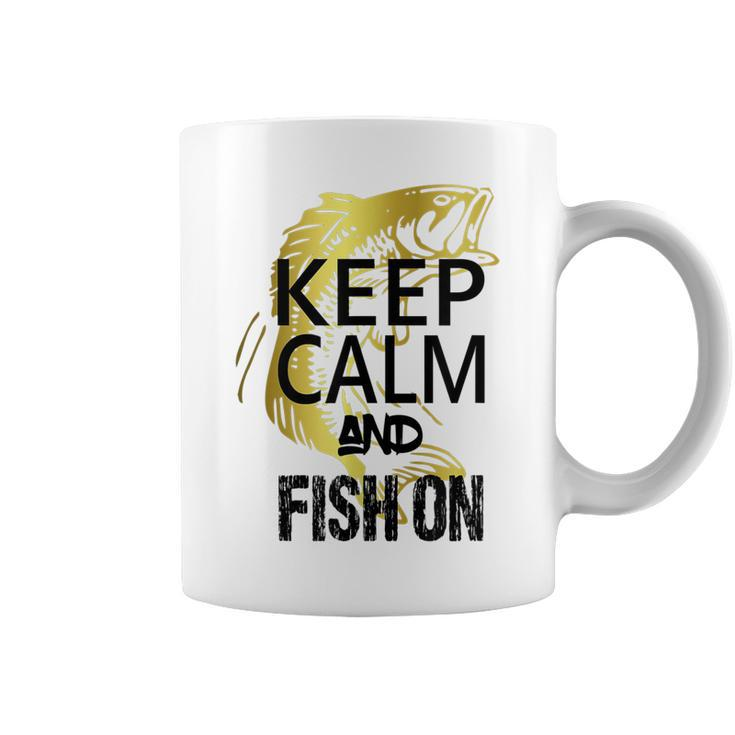 Fishing  Keep Calm And Fish On Funny Novelty  V2 Coffee Mug