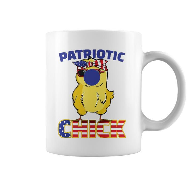 Fourth Of July 4Th Cute Patriotic Chick American Flag Gift  Coffee Mug