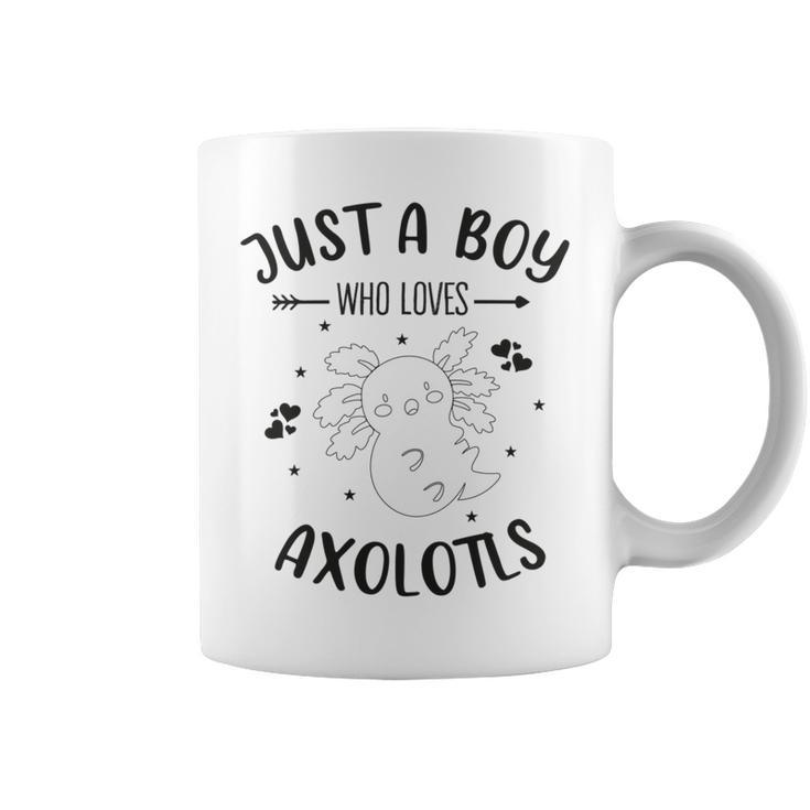 Funny Axolotl Quote Mexican Walking Fish Just A Boy Who Loves Axolotls Coffee Mug