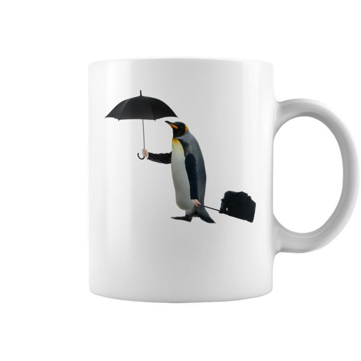 Funny Business Penguin Birds With Human Hands Coffee Mug