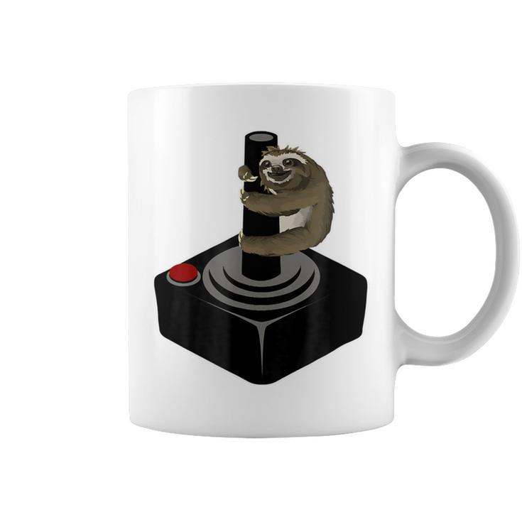 Funny Cute Sloth Gamer Retro Video Game 871 Shirt Coffee Mug