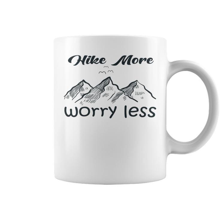 Funny Hiking  Hike More Worry Less   Gift For Hikers   Camping  Nature Lover Gift  Adventure  Coffee Mug