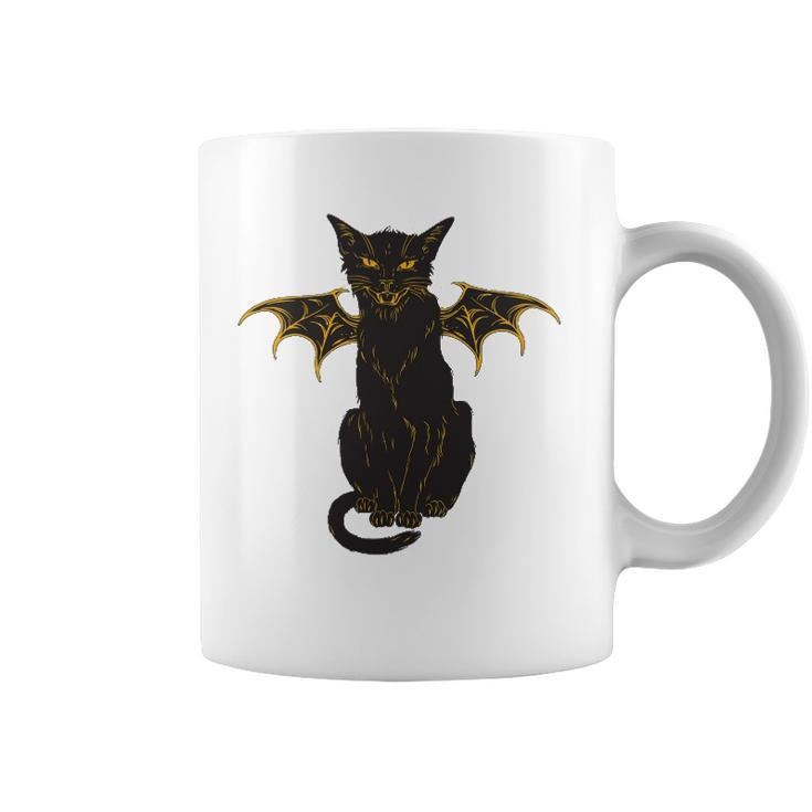 Halloween Black Cat With Wings Men Women Boy Girl Kids Gift Coffee Mug