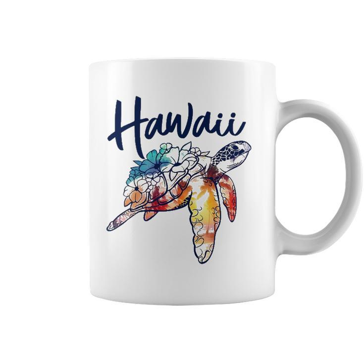 Hawaii Sea Turtle Hawaiian Floral Matching Family Vacation Coffee Mug