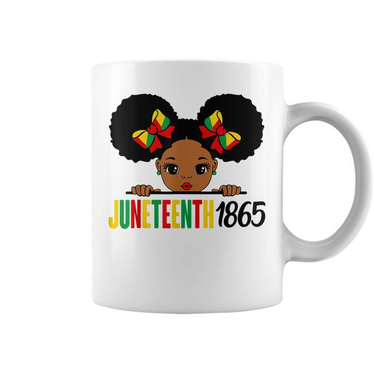 Junenth Celebrating 1865 Cute Black Girls Kids  Coffee Mug