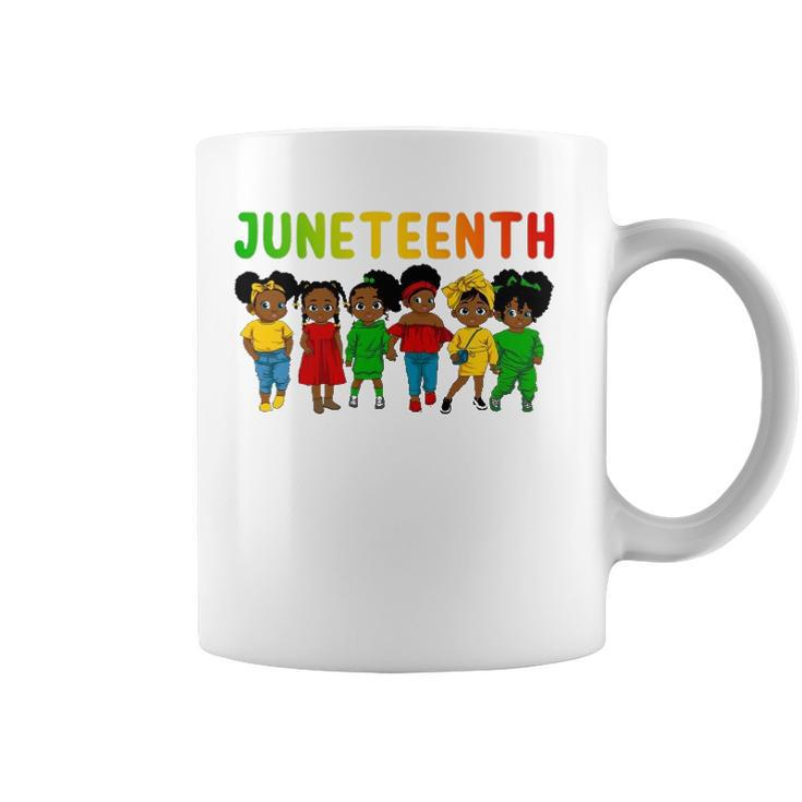Juneteenth Celebrating 1865 Ancestors Cute Black Girls Kids Coffee Mug