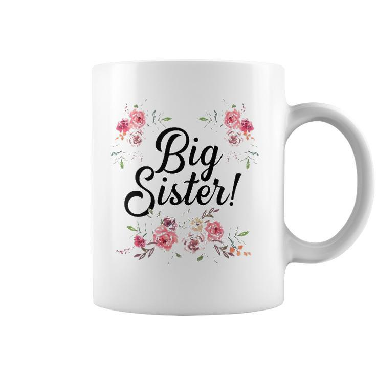 Kids Cute Big Sister Floral Design Toddler Girl Coffee Mug