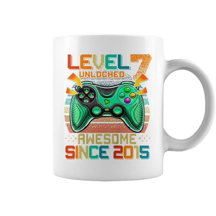 Kids Level 7 Unlocked Awesome 2015 Video Game 7Th Birthday Boy Coffee Mug