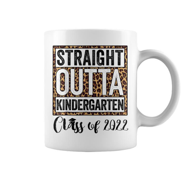Leopard Straight Outta Kindergarten Kids 2022 Graduation  Coffee Mug