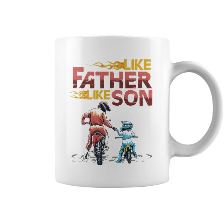 Like Dad Like Son Motocross Dirt Bike Fathers Day Coffee Mug