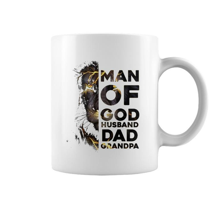 Lion Man Of God Husband Dad Grandpa Fathers Day Coffee Mug