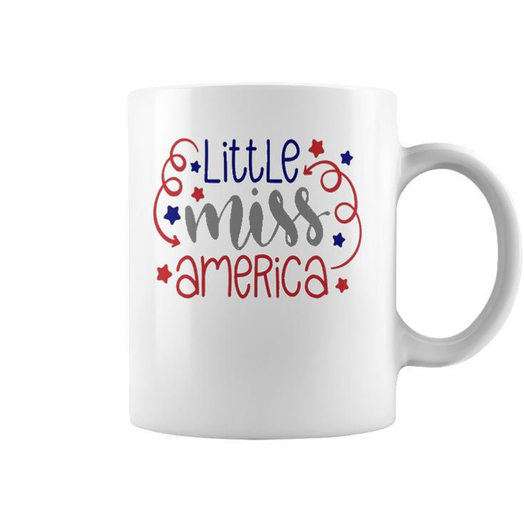 Little Miss America 4Th Of July  Girls Usa Patriotic Coffee Mug