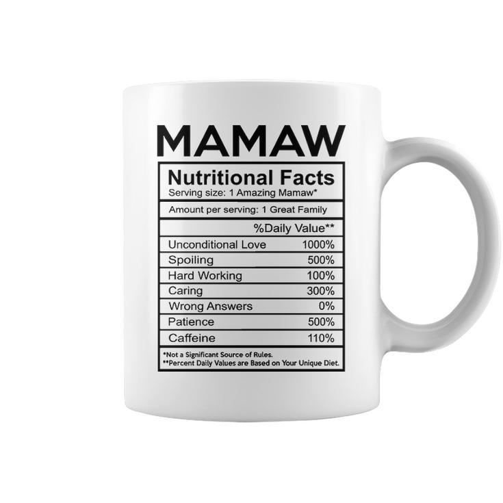 Mamaw Grandma Gift   Mamaw Nutritional Facts Coffee Mug