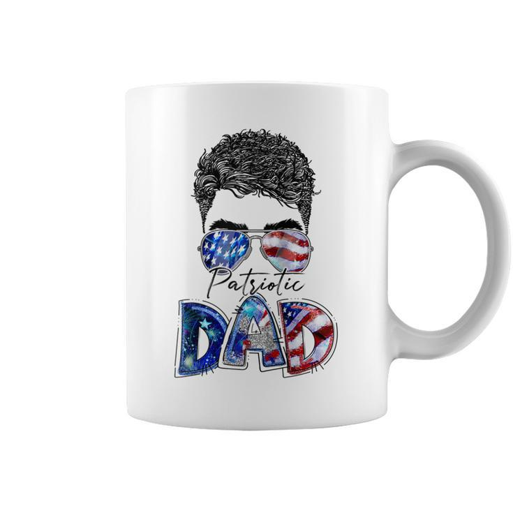 Mens 4Th Of July American Flag Dad Life Patriotic Dad Daddy  Coffee Mug