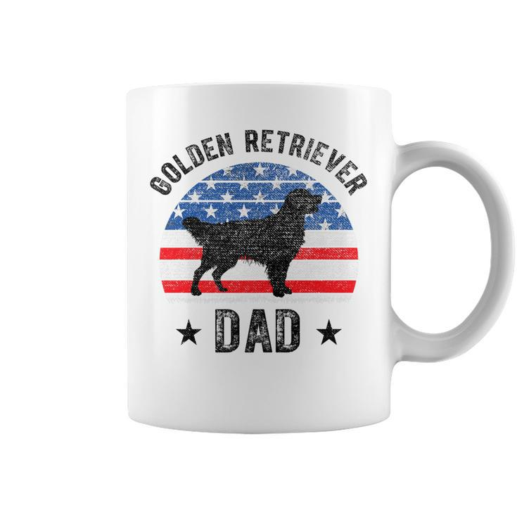 Mens American Flag Golden Retriever Dad 4Th Of July  V2 Coffee Mug