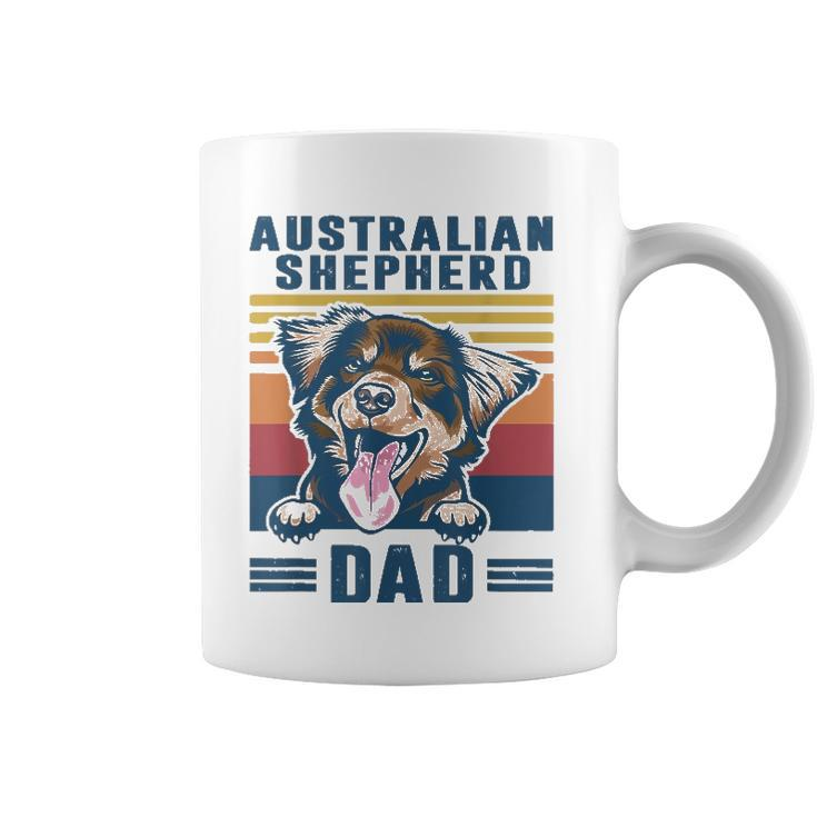 Mens Australian Shepherd Dad Father Retro Australian Shepherd Coffee Mug
