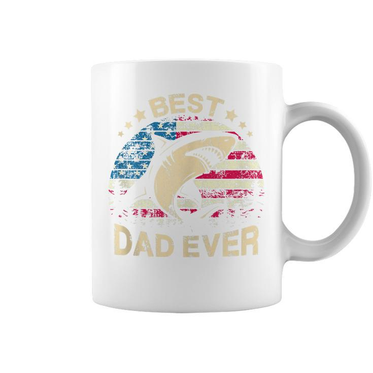 Mens Daddy Shark T  Best Dad Papa Ever 4Th Of July Father  Coffee Mug