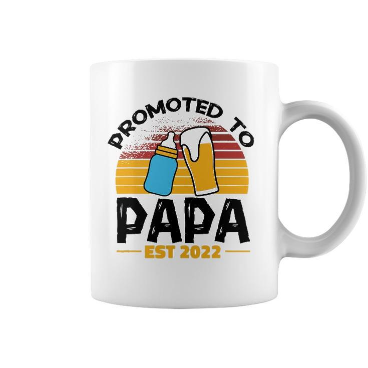 Mens First Time Grandpa Promoted To Papa 2022 Ver2 Coffee Mug