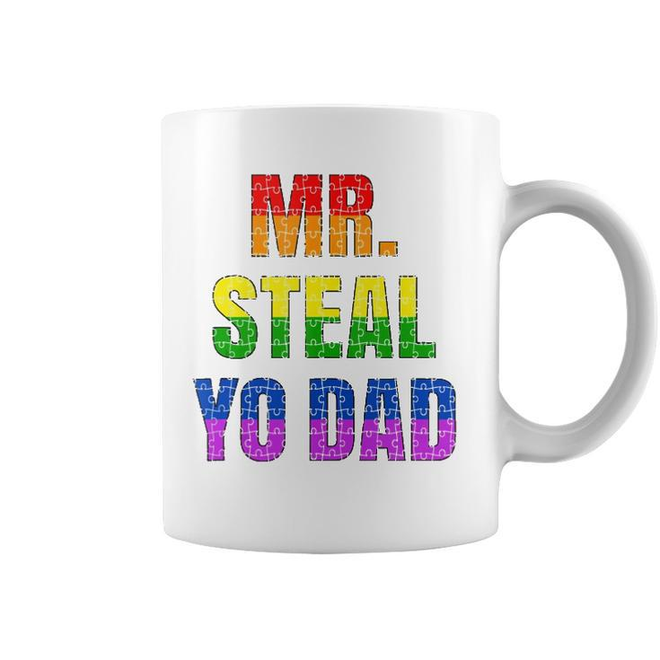 Mens Mister Steal Your Dad Gay Pride Jokes Coffee Mug