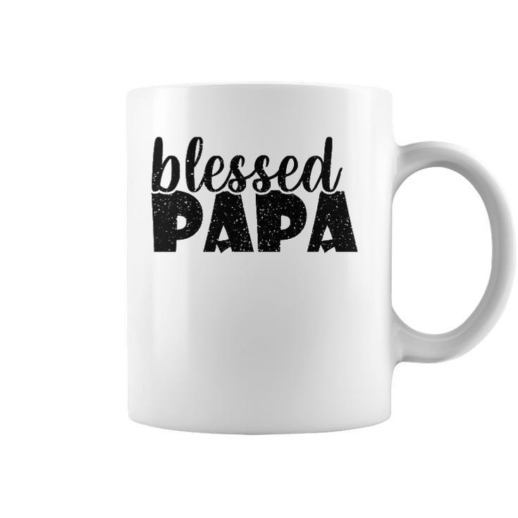 Mens Papa Grandpa  Proud New Dad Blessed Papa Fathers Day Coffee Mug