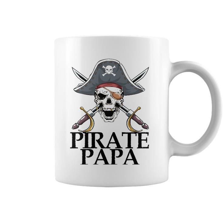 Mens Pirate Papa Captain Sword Gift Funny Halloween Coffee Mug