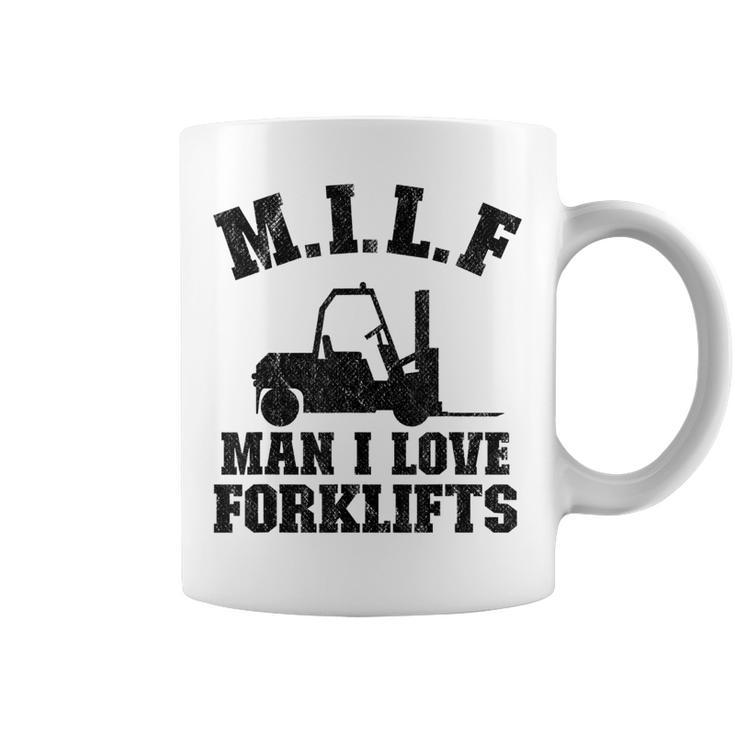 MILF Man I Love Forklifts Jokes Funny Forklift Driver  Coffee Mug