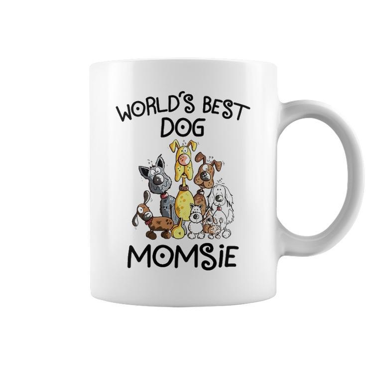 Momsie Grandma Gift   Worlds Best Dog Momsie Coffee Mug